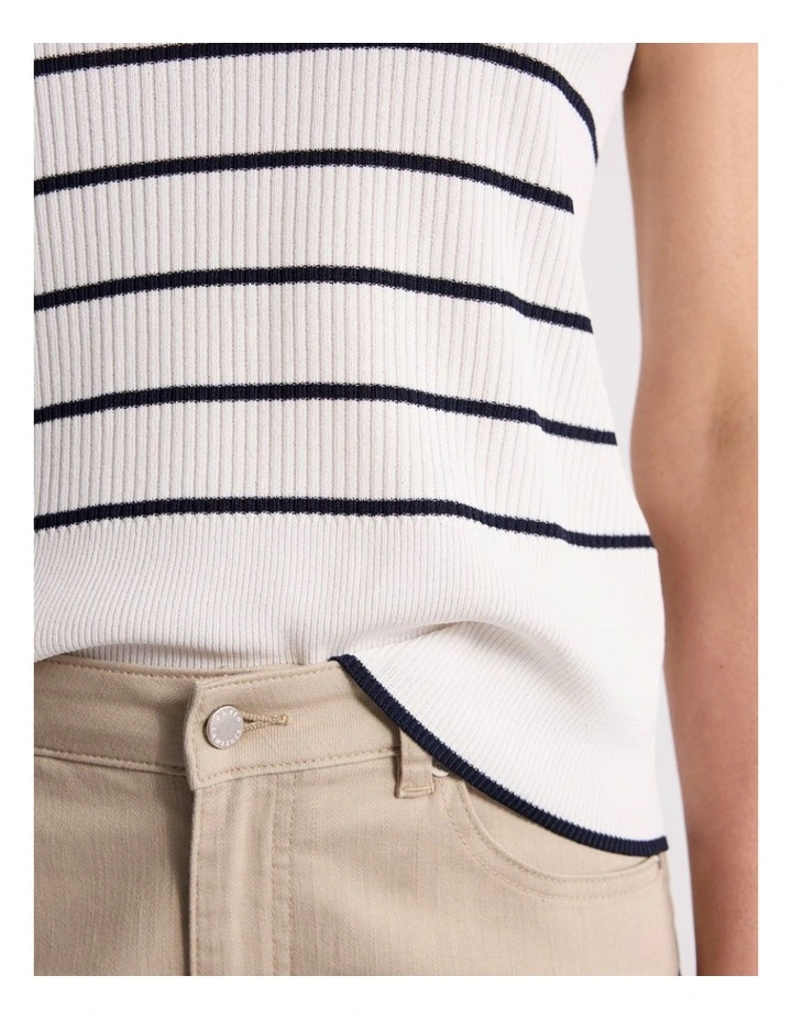 Arquette Knit Tank in Ivory Stripe image 3