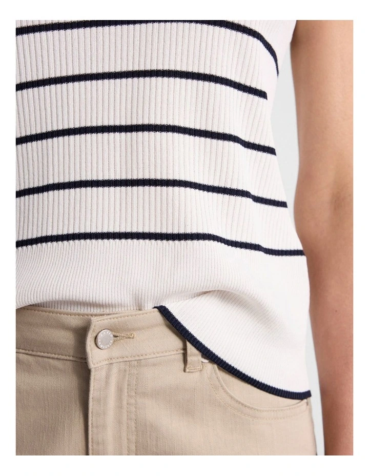 Arquette Knit Tank in Ivory Stripe image 4