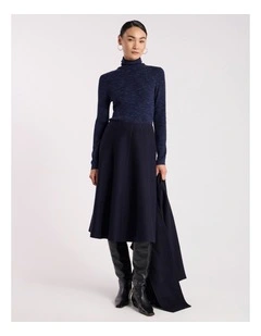 Bridget Merino Knit Top in Navy Melange