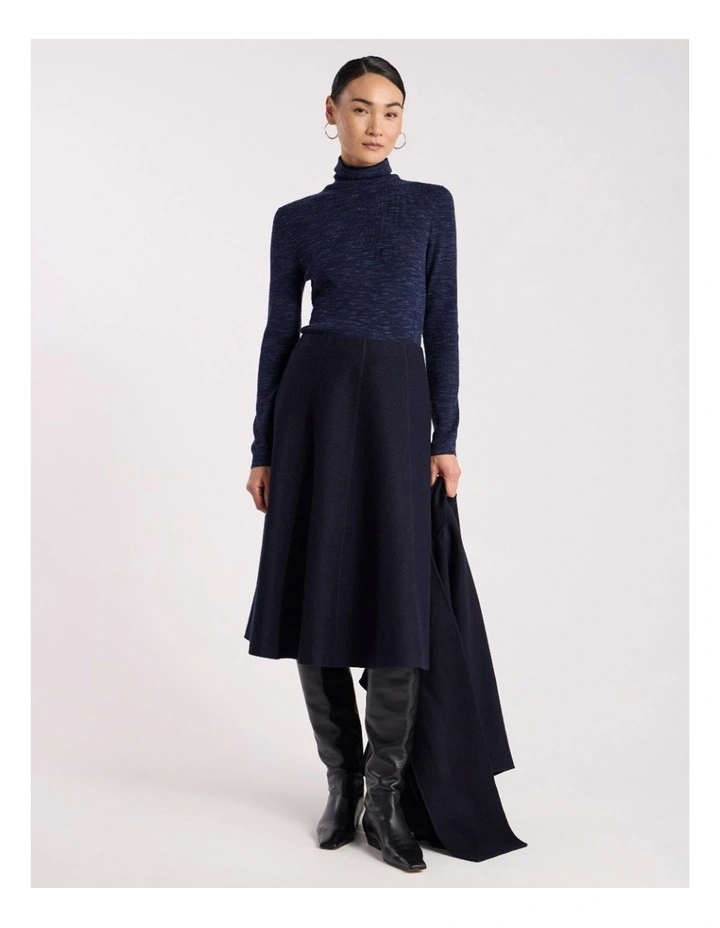 Bridget Merino Knit Top in Navy Melange image 1
