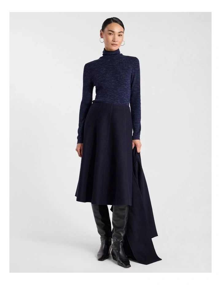 Bridget Merino Knit Top in Navy Melange image 2