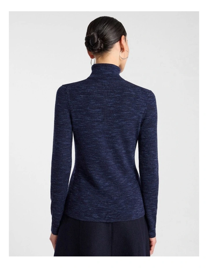 Bridget Merino Knit Top in Navy Melange image 3