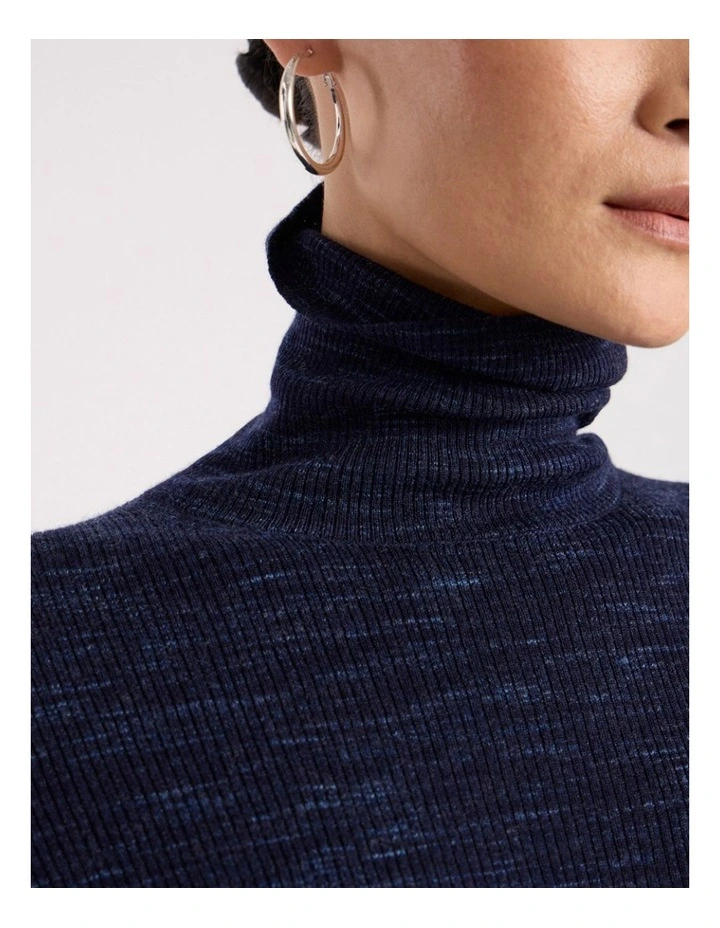 Bridget Merino Knit Top in Navy Melange image 3
