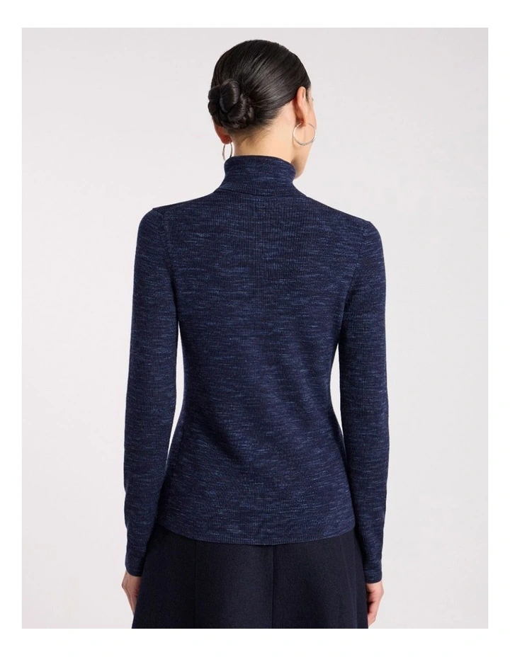 Bridget Merino Knit Top in Navy Melange image 5