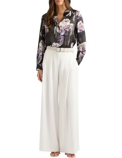 Bloom Silk Blouse in Charcoal Multi