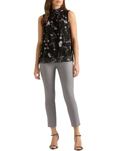 Gretel Silk Blouse in Black Multi