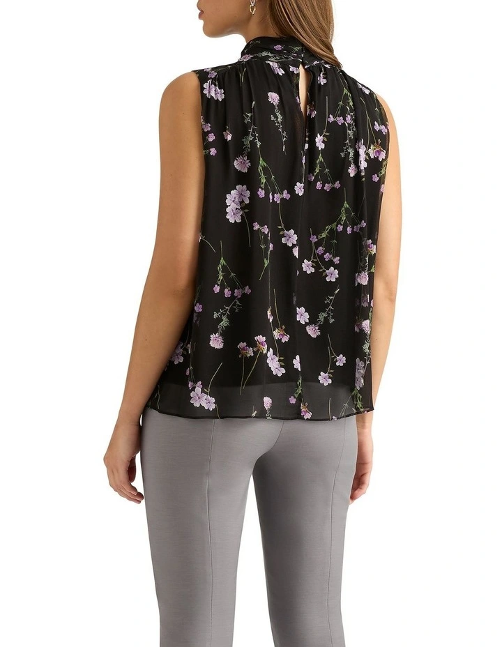 Gretel Silk Blouse in Black Multi image 2
