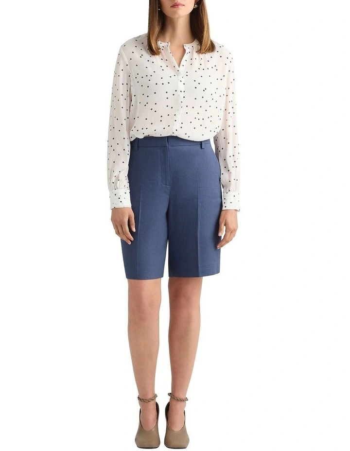 Adriana Viscose Blouse in Ivory/Navy image 1