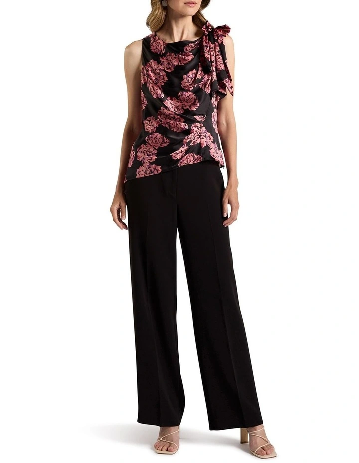 Delanie Sleeveless Silk Top in Black Multi image 2