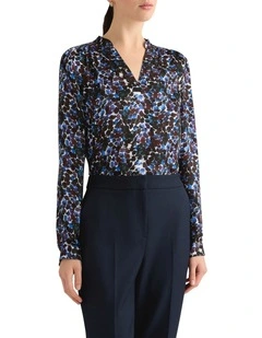 Heidi Viscose Blouse in Blue Multi