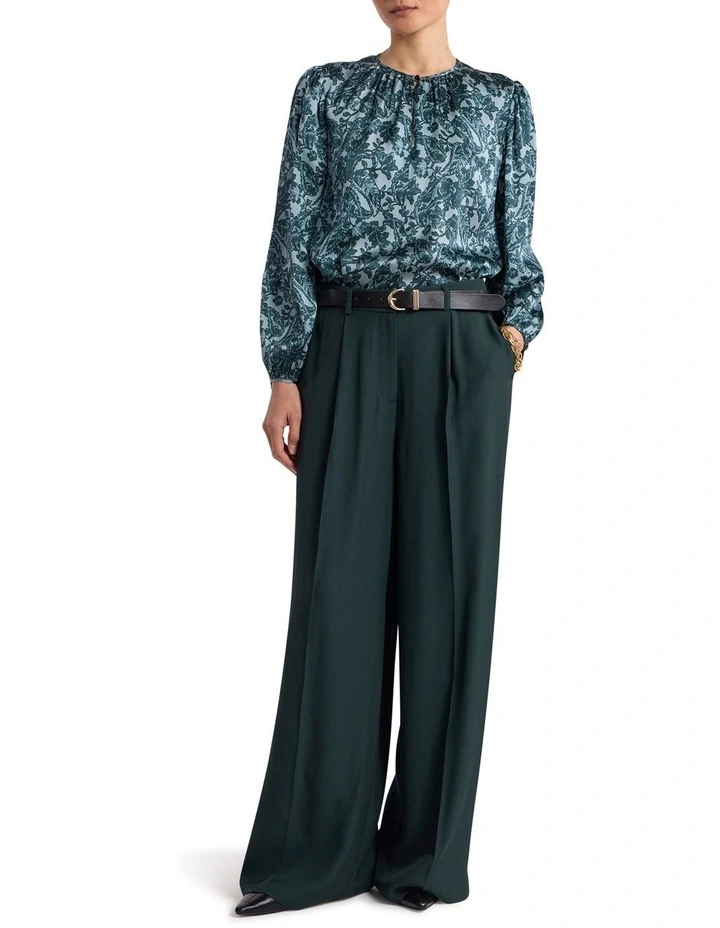 Connie Silk Blouse in Green Multi image 2
