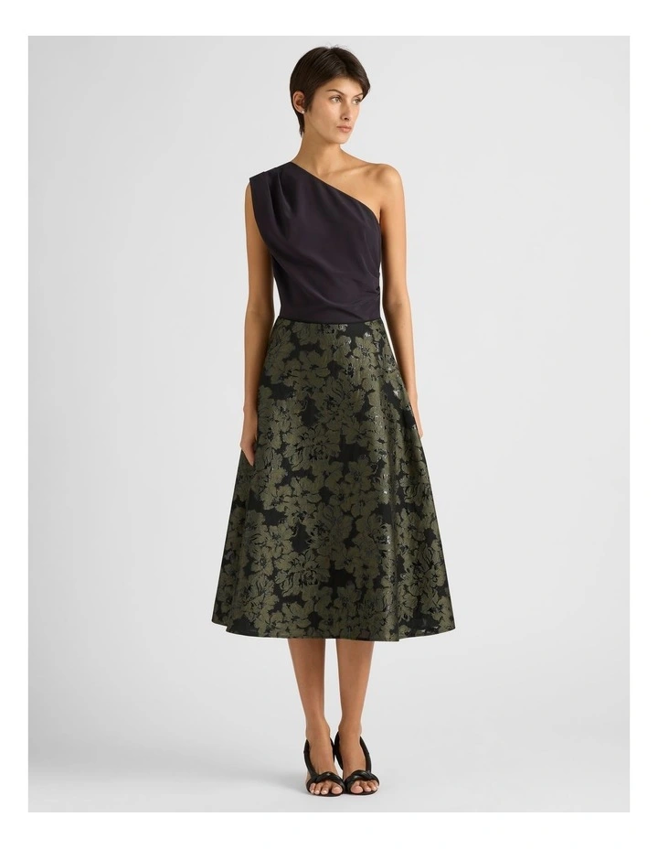 Ellerie Asymmetric Silk Top in Black image 2