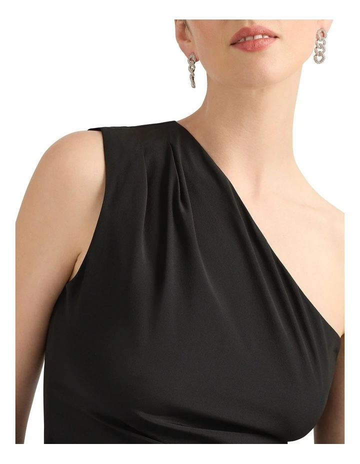 Ellerie Asymmetric Silk Top in Black image 4