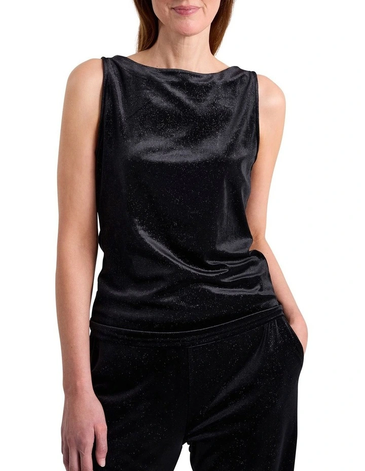 Ottillie Velvet Top in Black Sparkle image 1