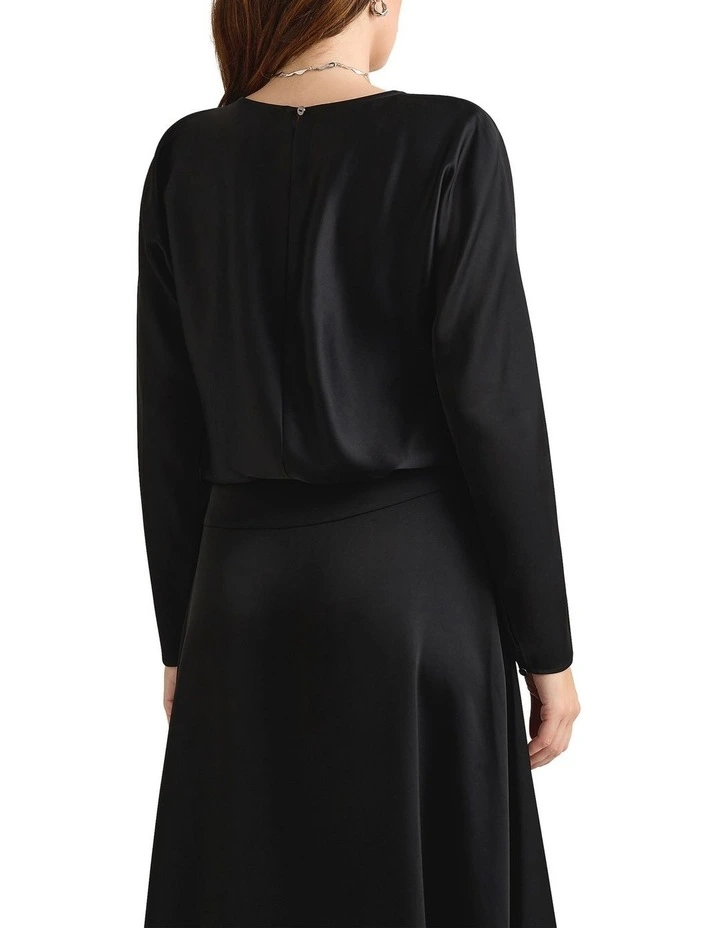 Hattie Satin Blouse in Black image 3