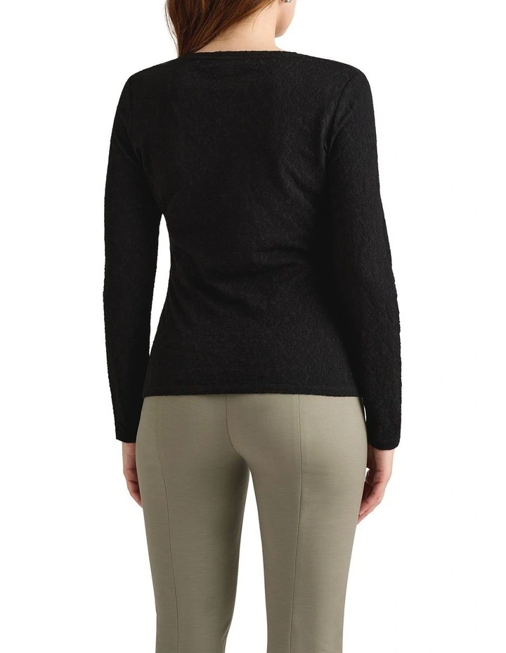 Bromley Textured Top in Black image 2