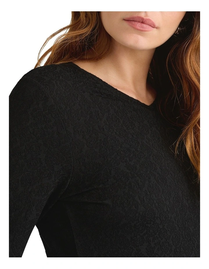 Bromley Textured Top in Black image 3
