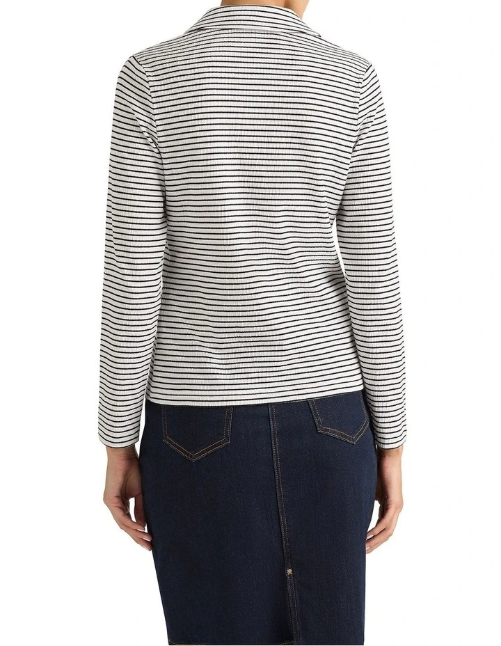 Ginny Cotton Polo in White Stripe image 4