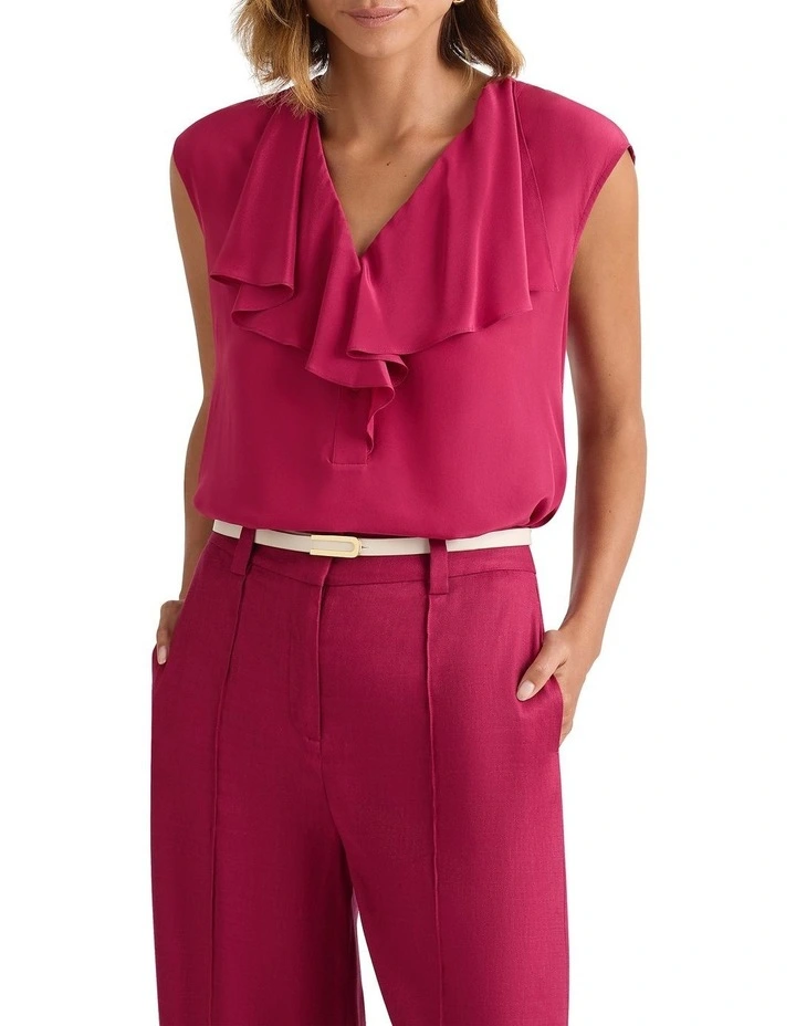 Tui Silk Mix Top in Beaujolais image 1