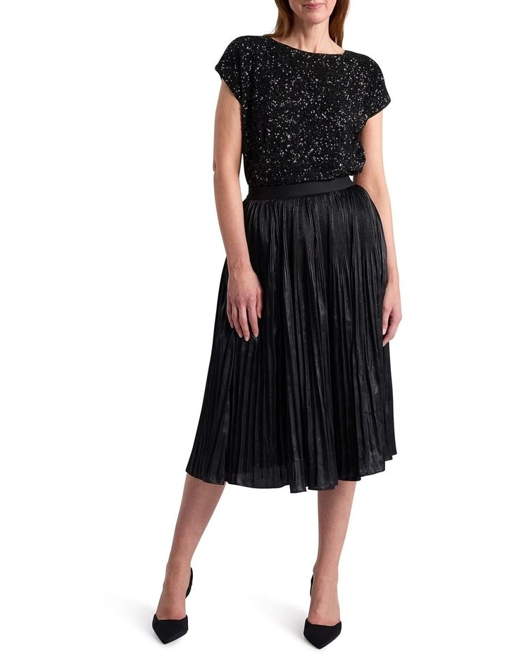 Phylis Sequin Top in Black image 2