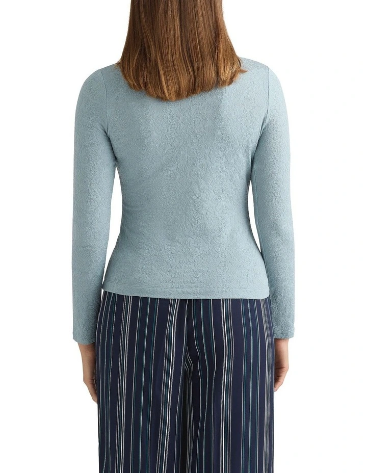 Brittany Textured Lace Top in Spruce Green image 4