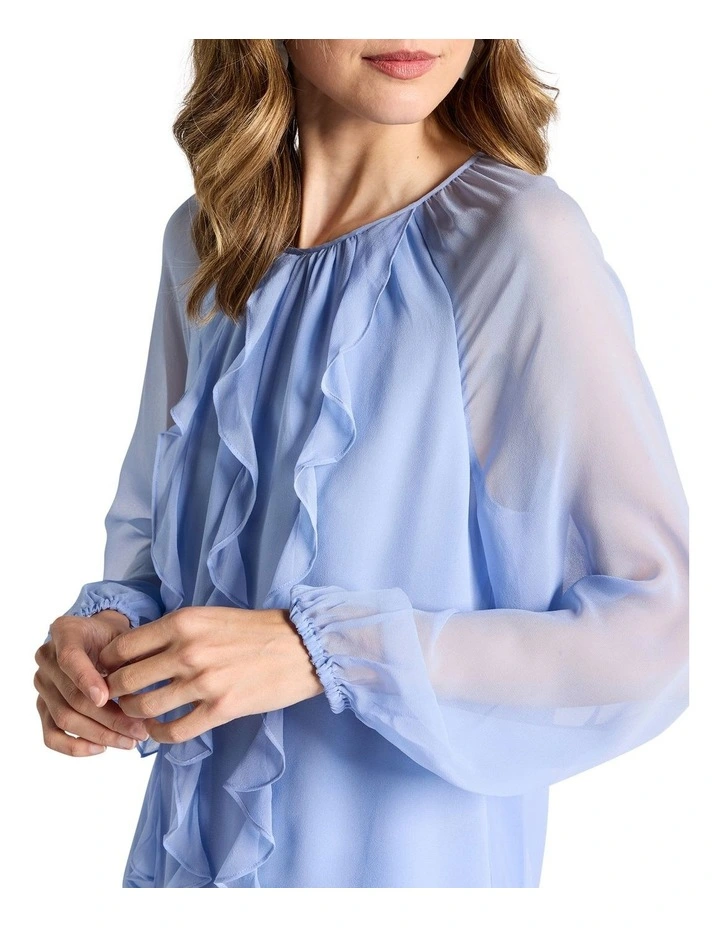 Lorraine Silk Blouse in Cornflower Blue image 3