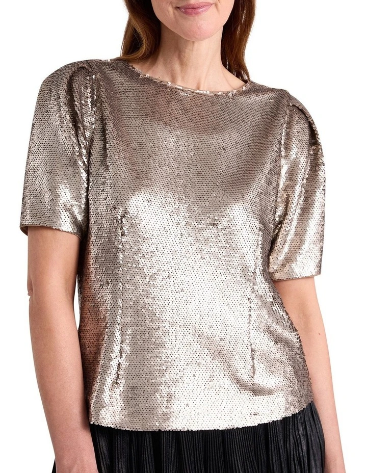 Inez Sequin Top in Gilver image 1