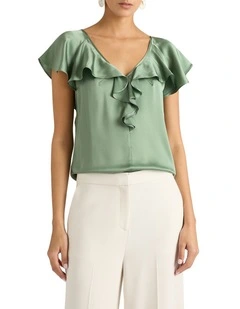 Scarlette Silk Blouse in Eucalyptus