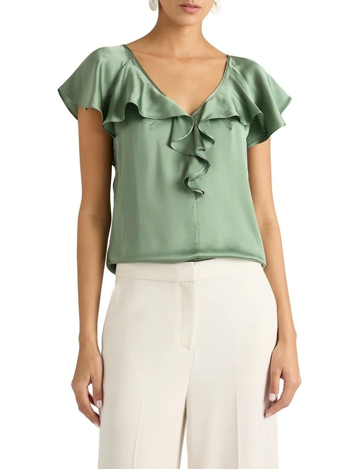 Scarlette Silk Blouse in Eucalyptus image 1