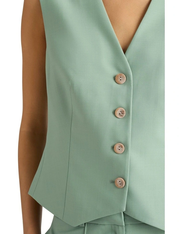 Hugo Wool Blend Vest in Eucalyptus image 4