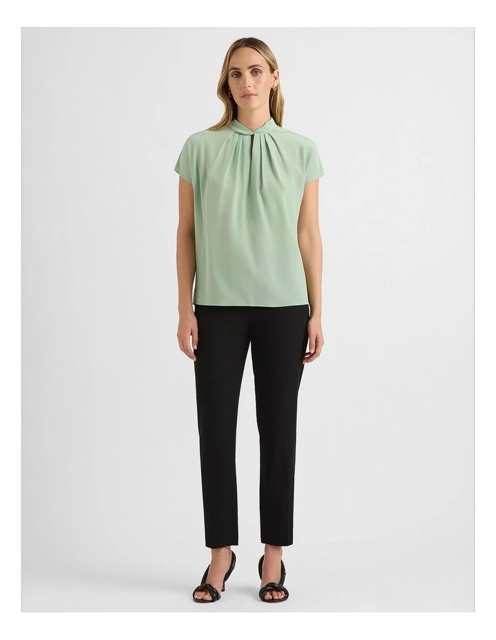 Sabrina Silk Mix Top in Lichen image 2