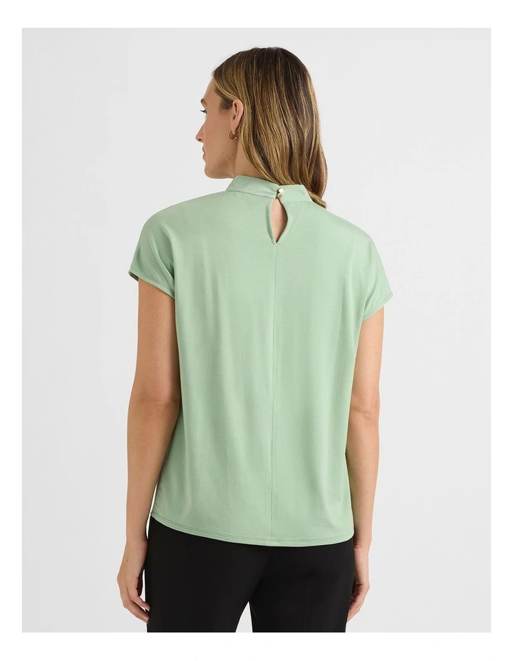 Sabrina Silk Mix Top in Lichen image 3