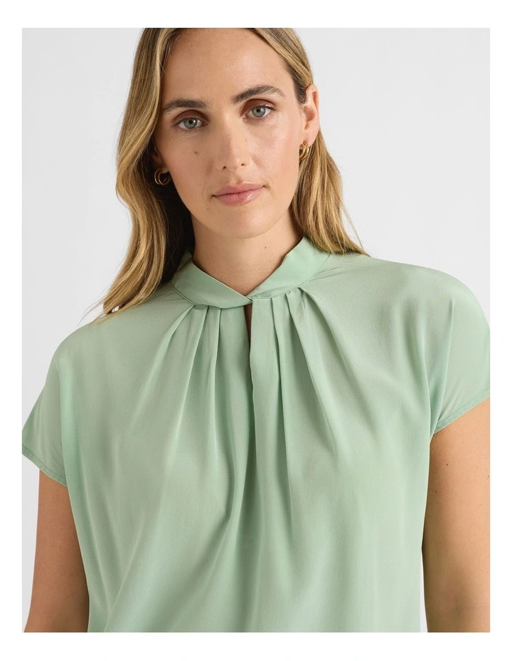 Sabrina Silk Mix Top in Lichen image 4