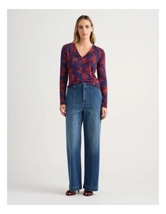 Clarissa Jersey Top in Neptune Multi