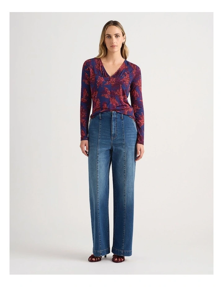 Clarissa Jersey Top in Neptune Multi image 1