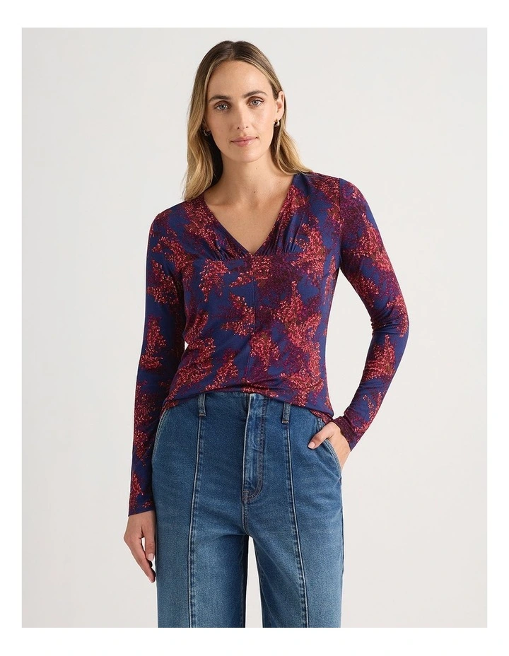 Clarissa Jersey Top in Neptune Multi image 2