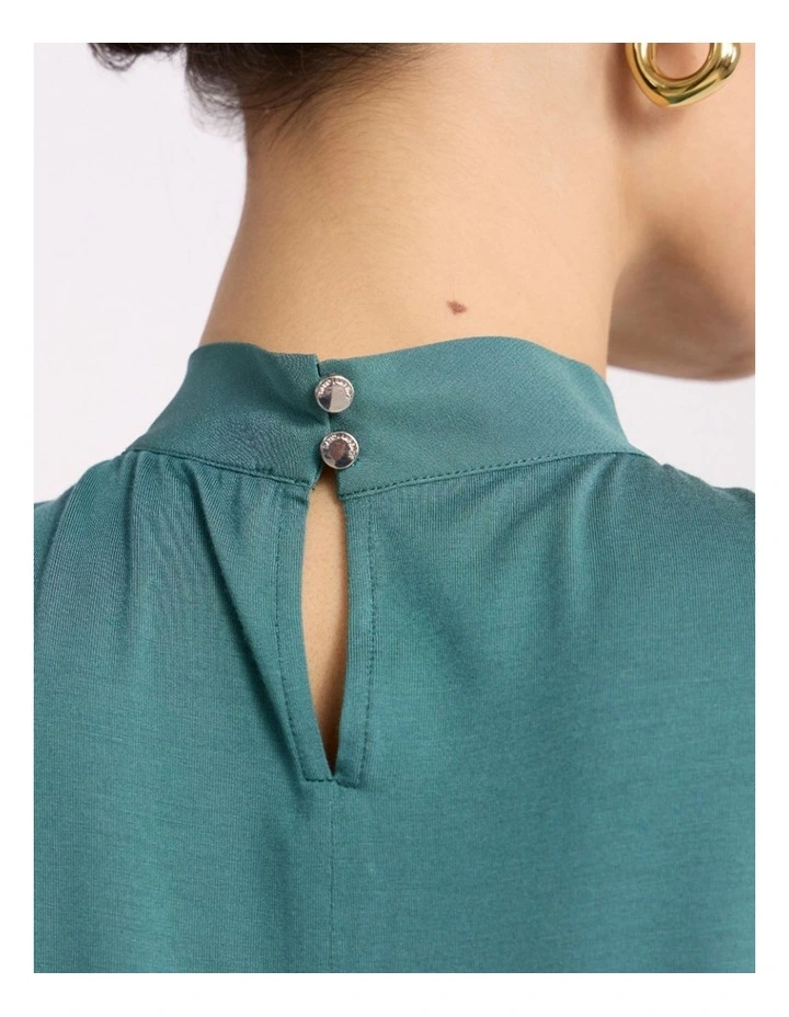 Sabrina Silk Mix Top in Pine Green image 3