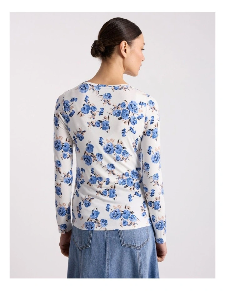 Fran Bamboo Top in Ivory Multi image 4