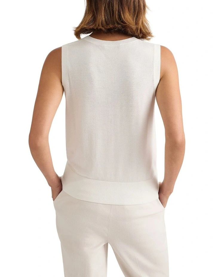 Petra Knit Tank in Ivory image 2