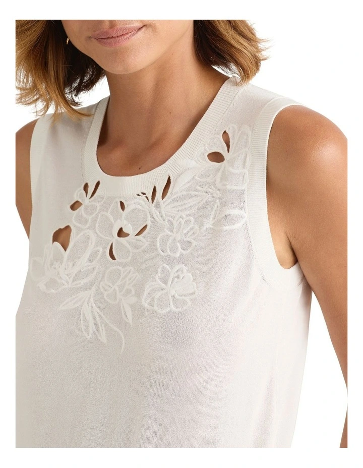 Petra Knit Tank in Ivory image 4