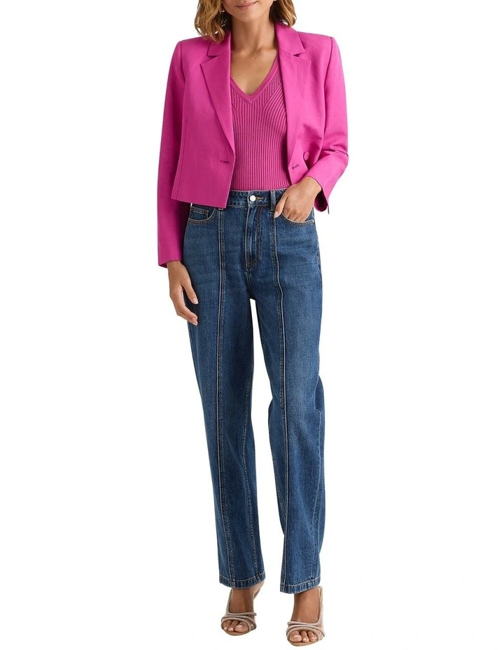 Polly Rib Knit Tank in Pomegranate image 3