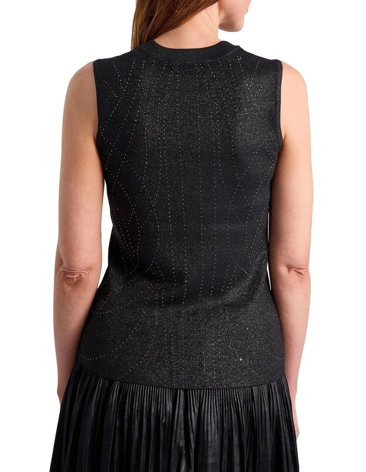 Grace Diamonte Knit Top in Black Sparkle image 4