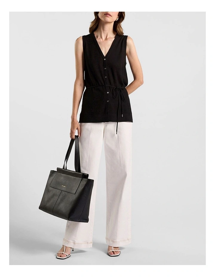 Jordan Silk Blend Knit Vest in Black image 2