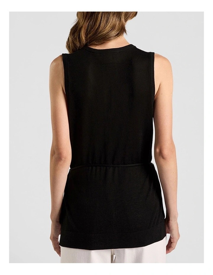 Jordan Silk Blend Knit Vest in Black image 3