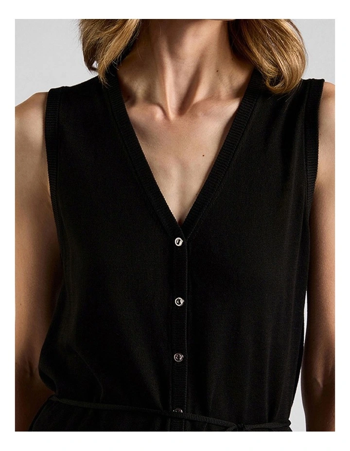 Jordan Silk Blend Knit Vest in Black image 4