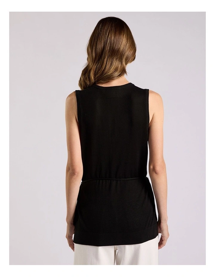 Jordan Silk Blend Knit Vest in Black image 4