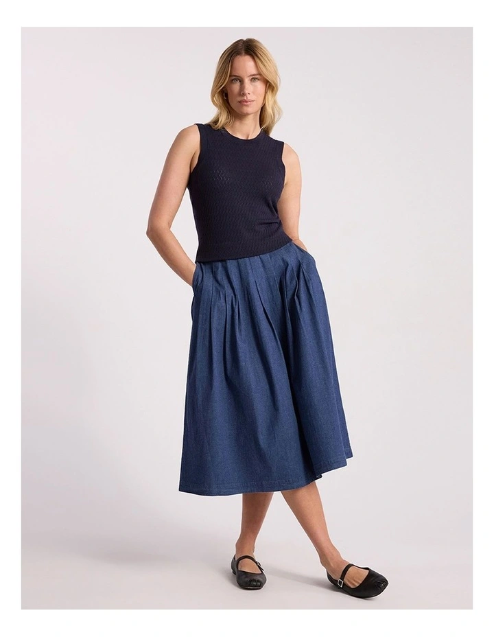 Allegra Knit Tank in Navy image 3