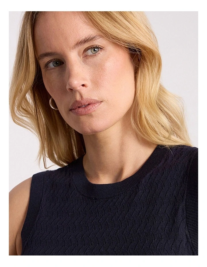 Allegra Knit Tank in Navy image 4