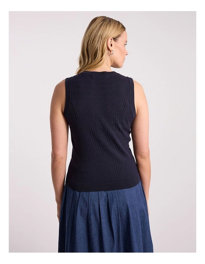Allegra Knit Tank in Navy image 5