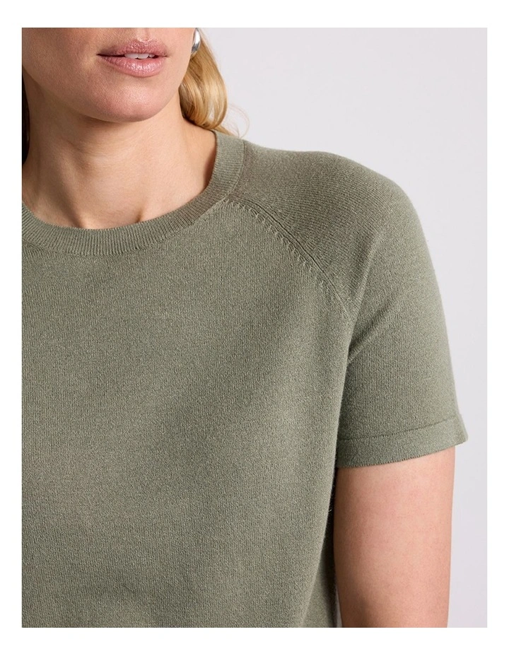 Aurdrie Linen Blend Knit in Oregano Green image 3